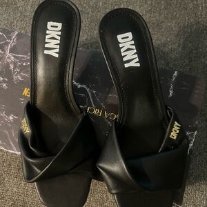 DKNY Black Slip-On Mules